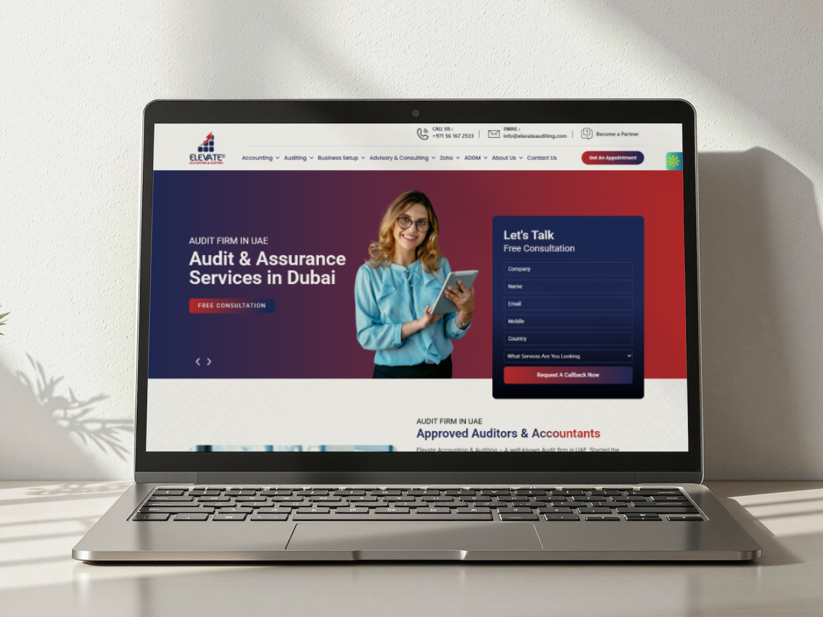 Elevate Auditing — Corporate Website UI/UX & Development project preview